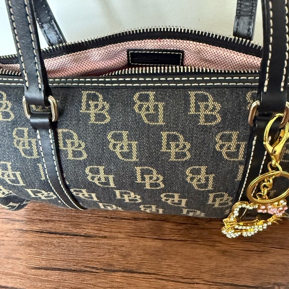 Dooney & BourkeBrown Shoulder Bag with Monogram Print - Picture 6 of 15